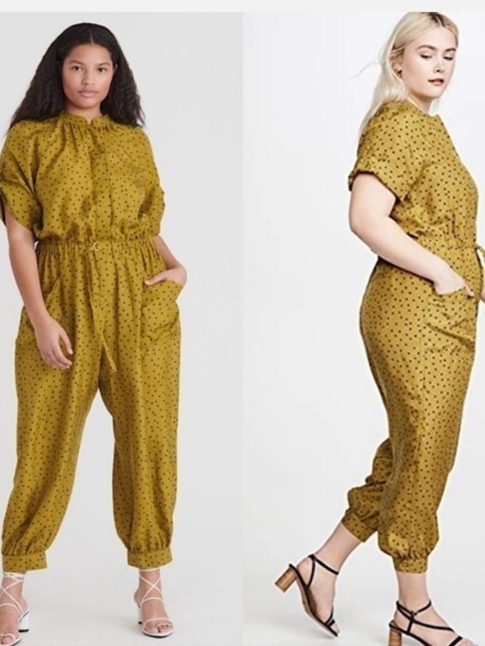 Tanya Taylor 22W Womens 100% Silk Jumpsuit Polka Dot